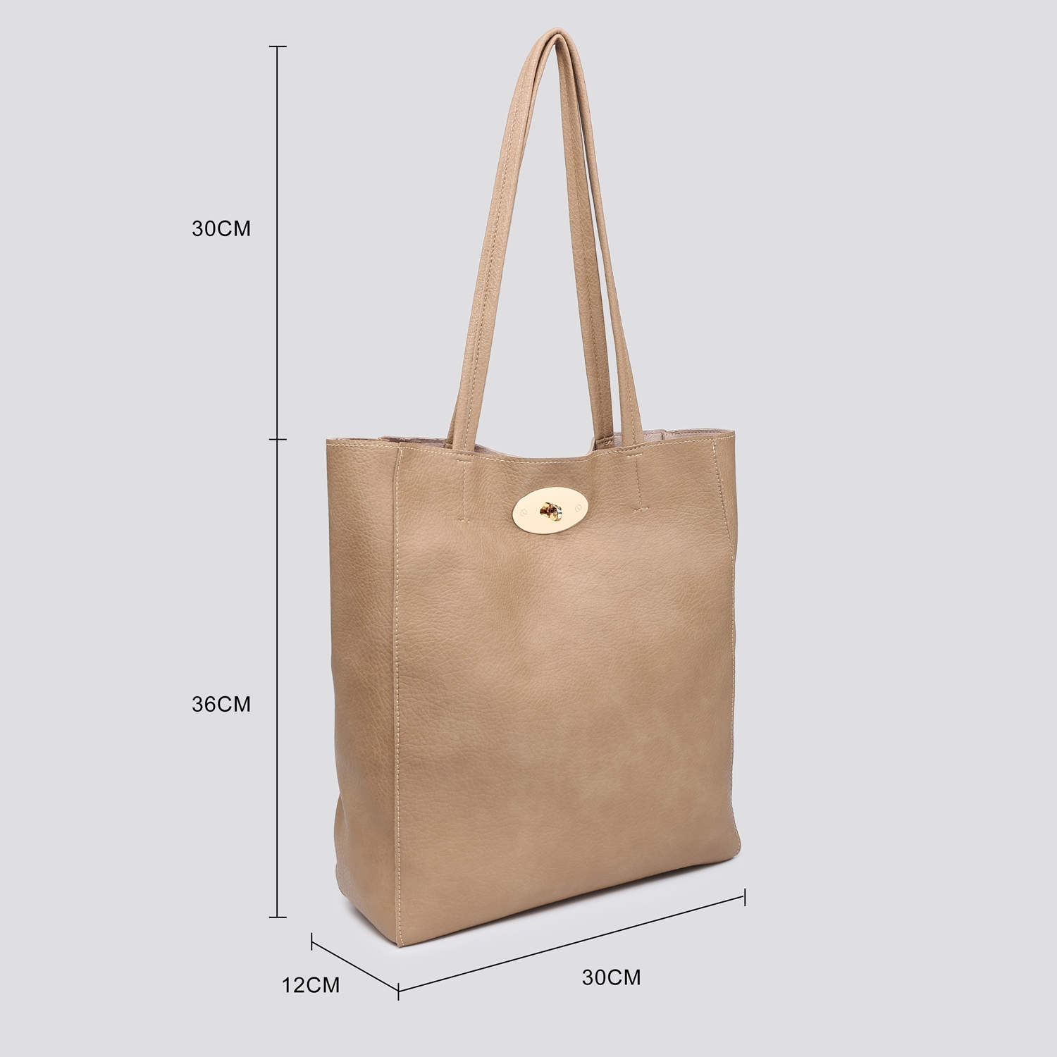 Bayswater (Designer Inspired) Large Tote Bag 3293 - Yellow - Image 2
