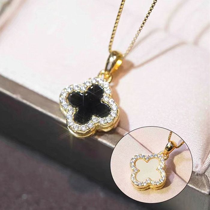Rosie & Daisy Alhambra Double Sided Diamante Clover Pendant - 359