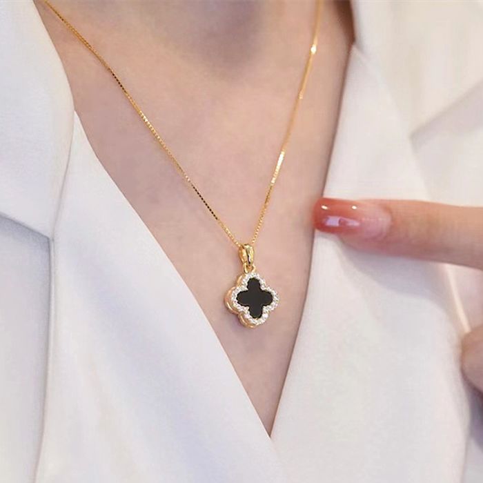 Rosie & Daisy Alhambra Double Sided Diamante Clover Pendant - 359 - Image 2
