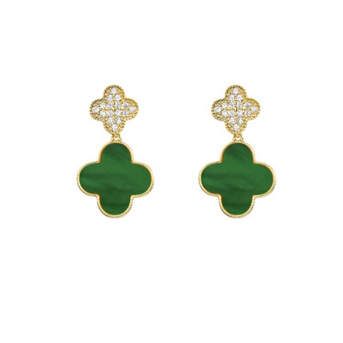 Rosie & Daisy Alhambra (Designer Inspired) Diamante Earrings 310 - Black - Image 2