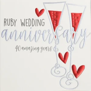 Wendy Jones-Blackett Ruby Wedding Anniversary Card - Q1295