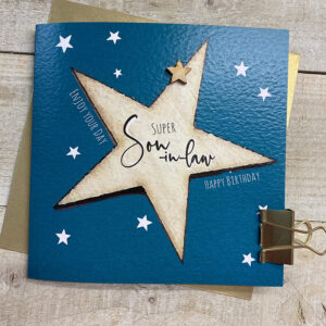White Cotton Son In Law Birthday Card - S198-SIL