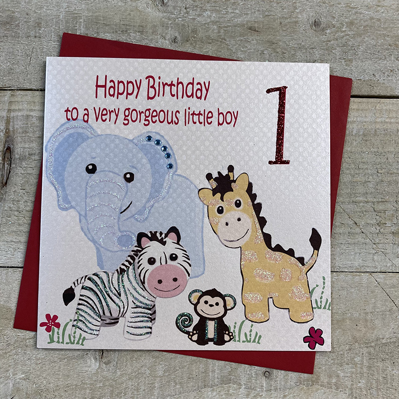 White Cotton 1st Birthday Card - GL221