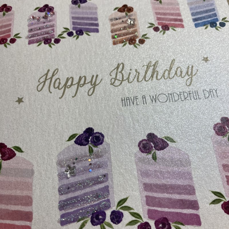 White Cotton Cake Birthday Card - D289 - Image 2