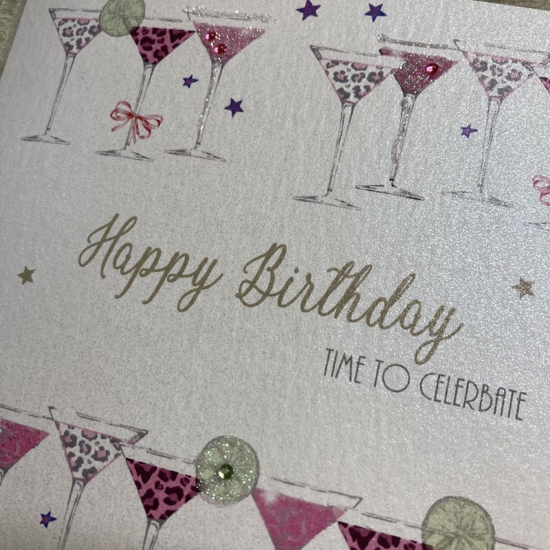 White Cotton Cocktails Birthday Card - D304 - Image 2