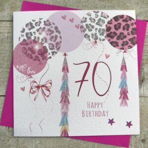 White Cotton 70th Birthday Card - SL70