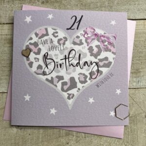 White Cotton 21st Birthday Card - XS312-21