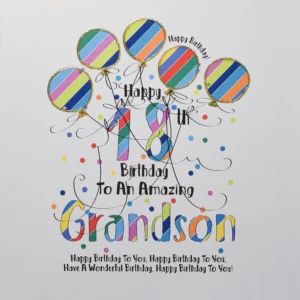 Wendy Jones-Blackett Grandson 18th Birthday Card - BR026-18