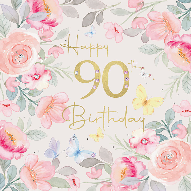 Rush Design 90th Birthday Card - FL36