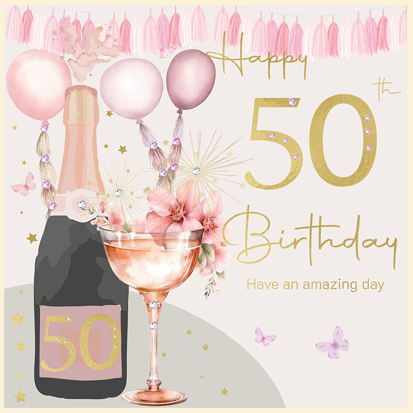 Rush Design 50th Birthday Card - FL45