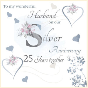 Rush Design Husband Silver Anniversary Card - RM01