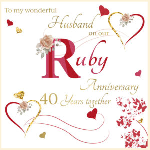 Rush Design Husband Ruby Anniversary Card - RM03