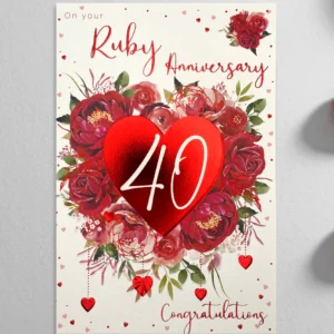 Ruby Wedding Anniversary Card - 5243
