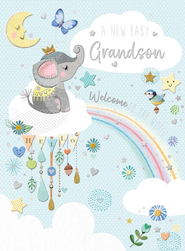 Noel Tatt New Baby Grandson Card - 50800