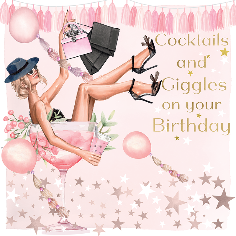 Rush Design Cocktails Birthday Card - SA008