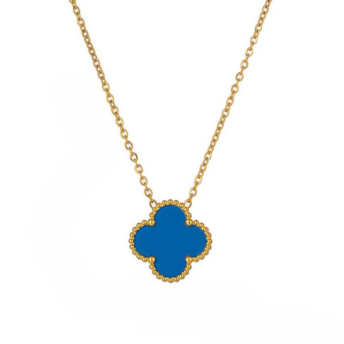 Rosie & Daisy Alhambra Gold Plated Clover Pendant 463 - Blue
