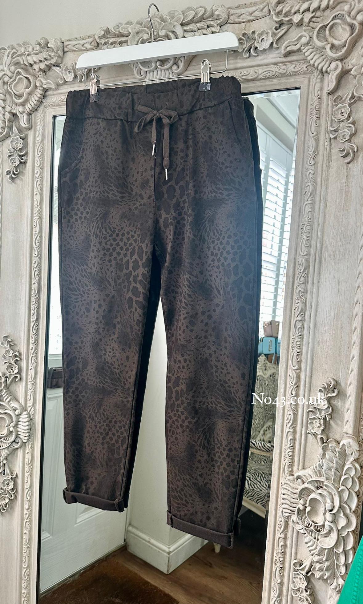 Animal Print Magic Pants - Oatmeal - Image 5