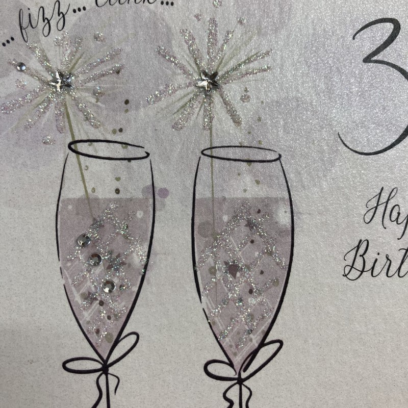 White Cotton 30th Birthday Card - XDN30 - Image 2