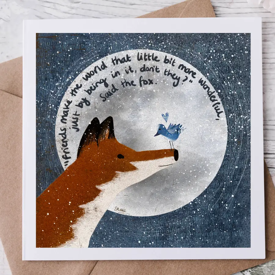 Fox Under The Moon Friend Card - C18