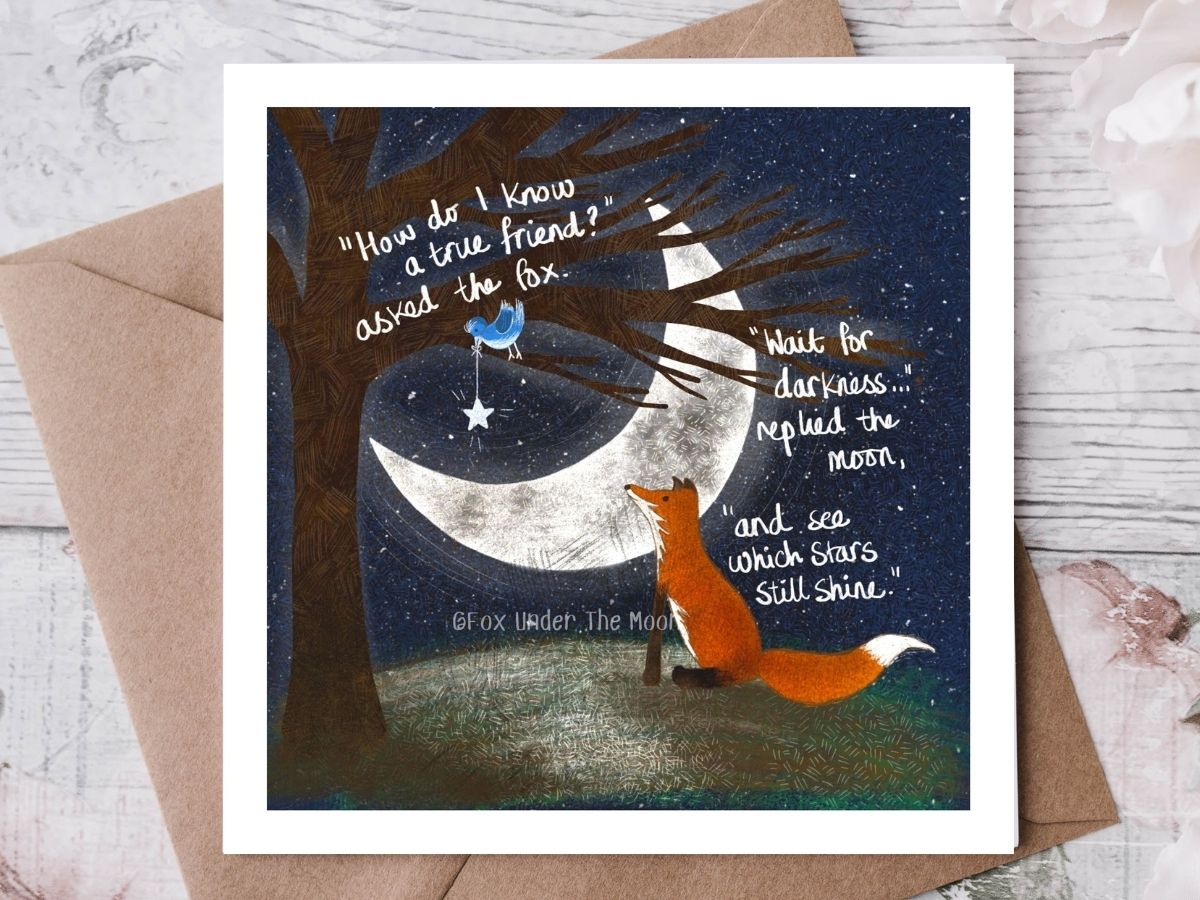 Fox Under The Moon Friend Card - C09