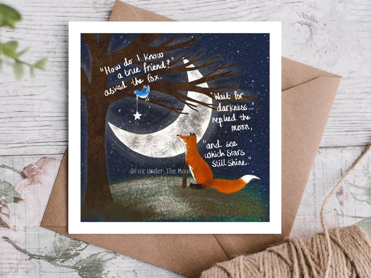 Fox Under The Moon Friend Card - C09 - Image 3