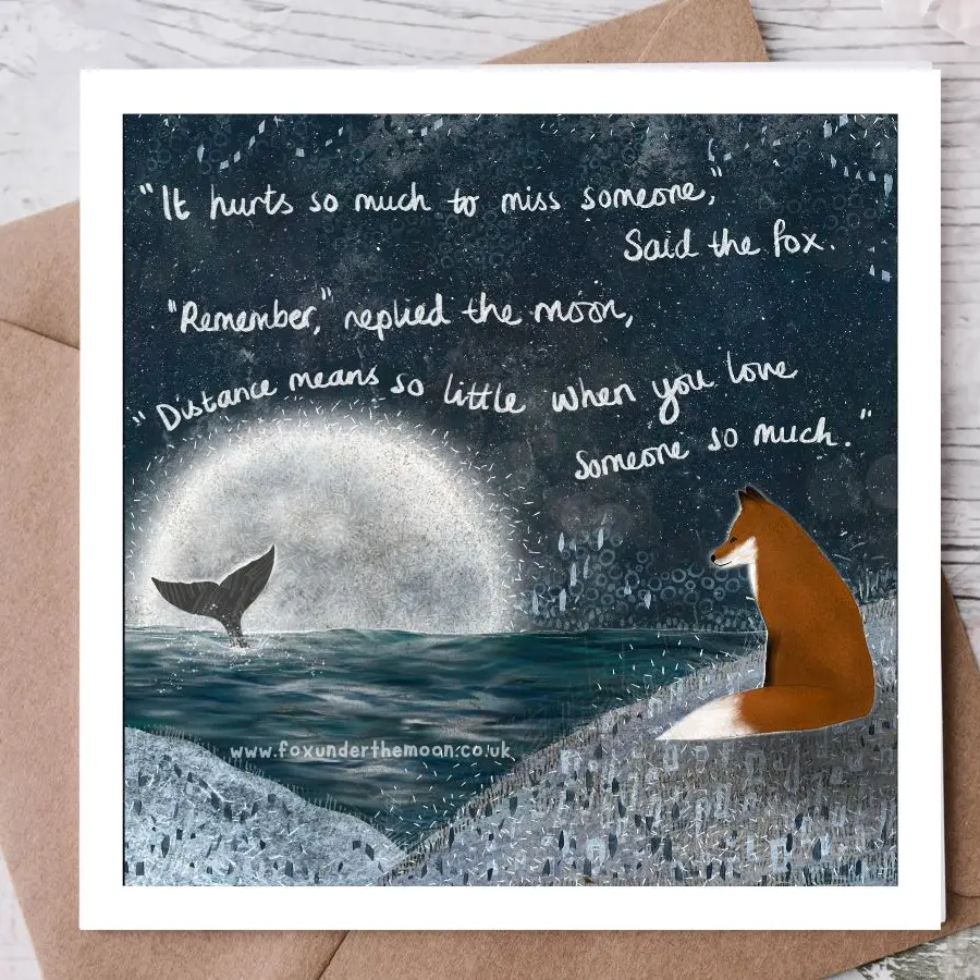 Fox Under The Moon Distance Card - C2209