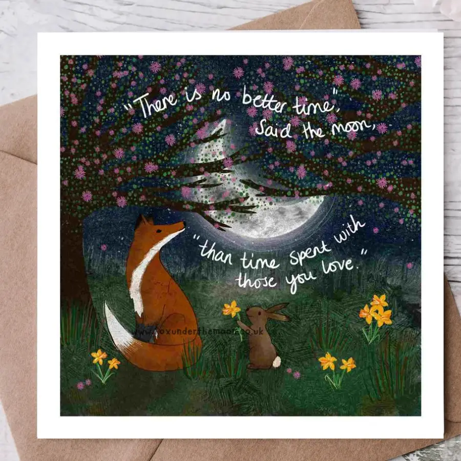 Fox Under The Moon Love Card - C2311
