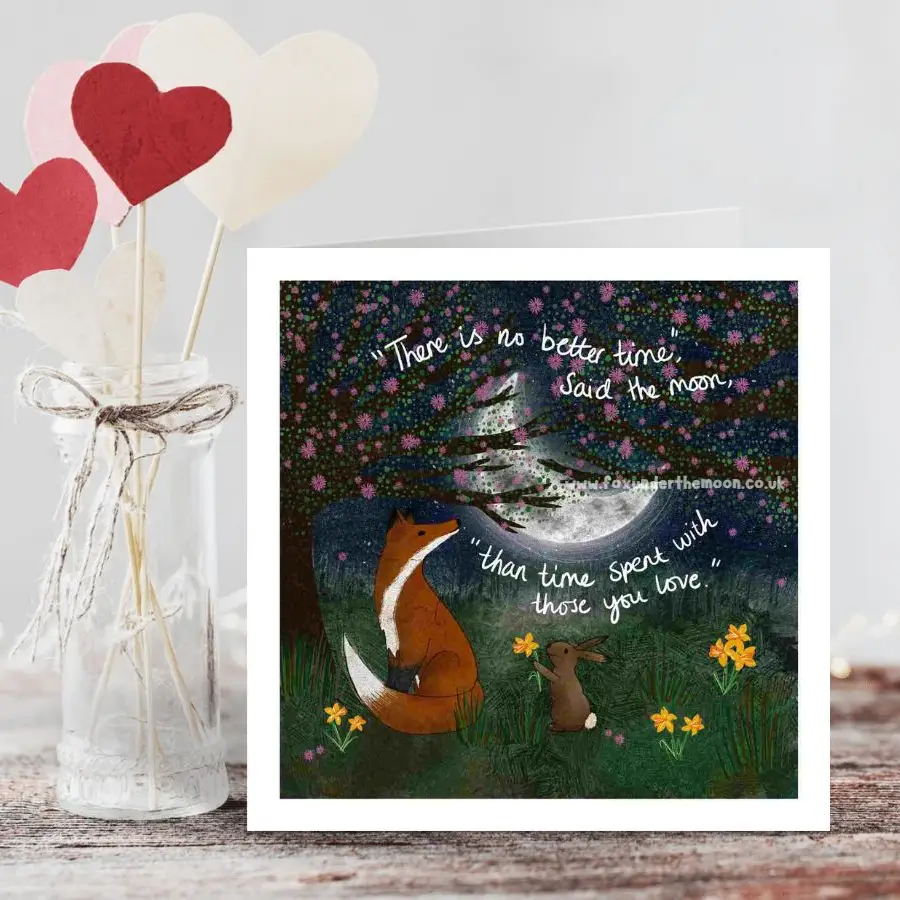 Fox Under The Moon Love Card - C2311 - Image 2