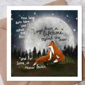 Fox Under The Moon Love Card - C2313