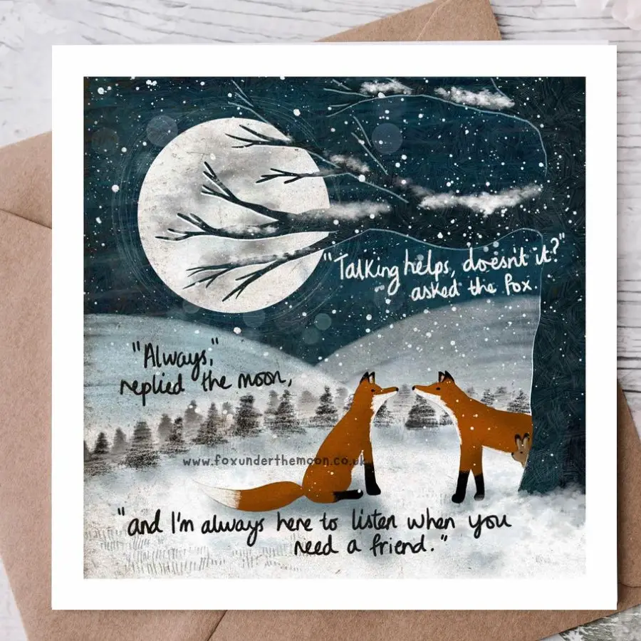 Fox Under The Moon Inspiration Card - C2314