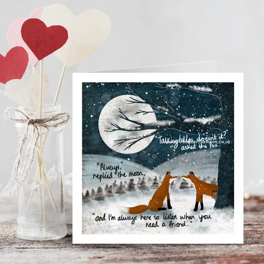 Fox Under The Moon Inspiration Card - C2314 - Image 2