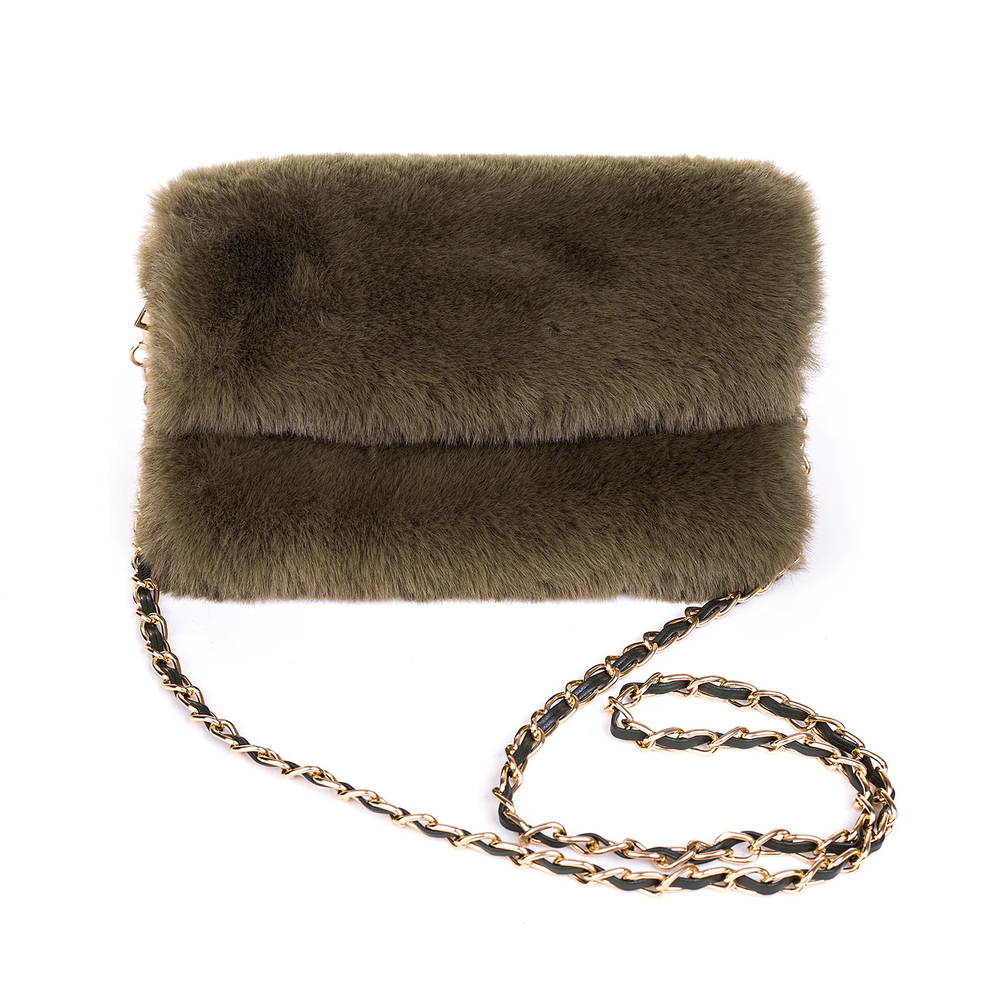 Ellie Faux Fur Handbag - Olive