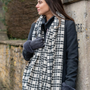 Crosshatch Check Scarf Black & White - 52742