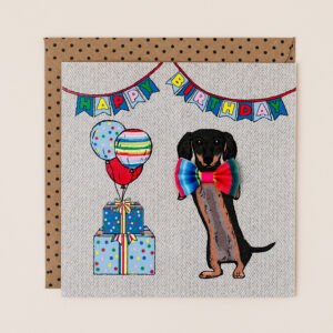 Apple & Clover Dog Birthday Card - FE001