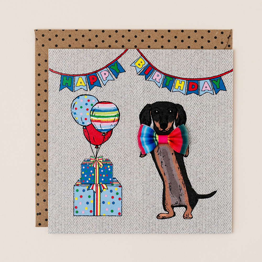 Apple & Clover Dog Birthday Card - FE001