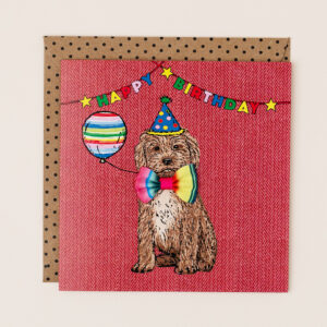 Apple & Clover Dog Birthday Card - FE004