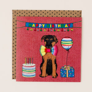 Apple & Clover Dog Birthday Card - FE010