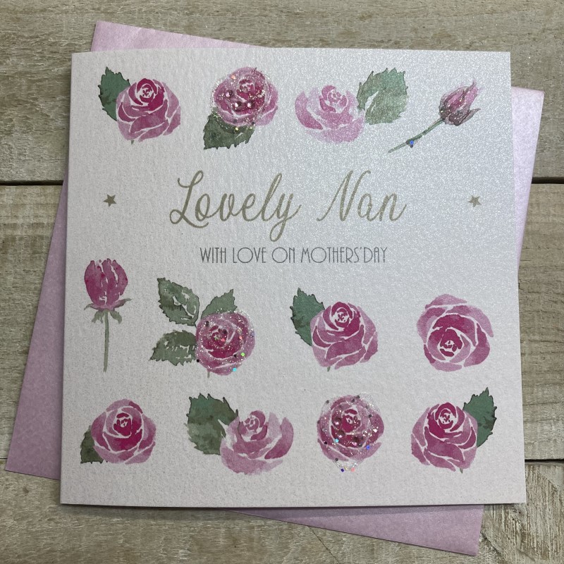 White Cotton Nan Mother's Day Card - M25-32