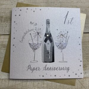 White Cotton 1st Anniversary Card - DAA1