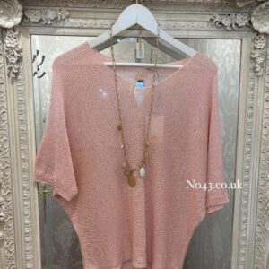 Belle Light Knit Top - Pale Pink