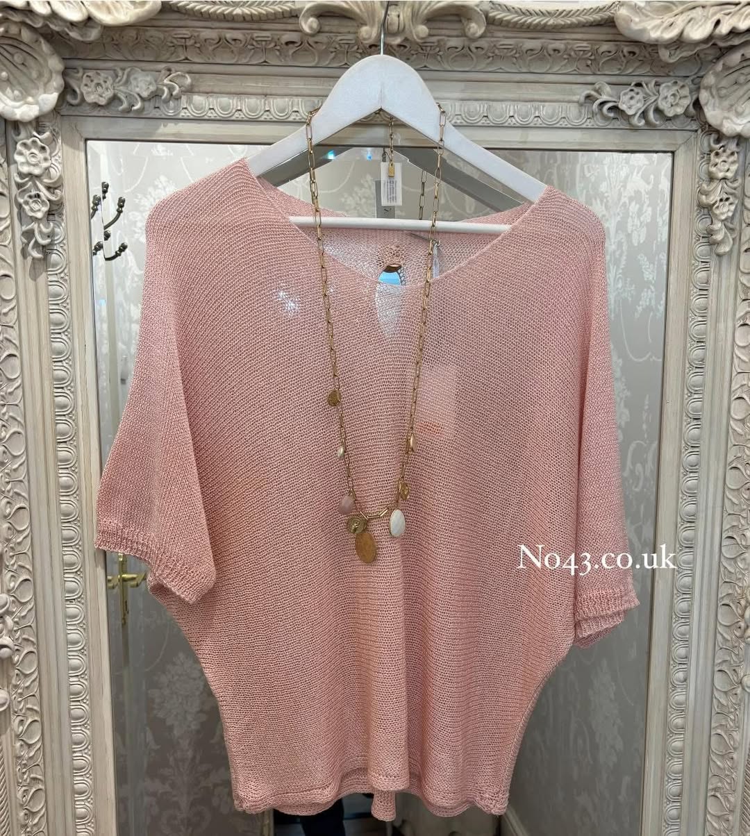 Belle Light Knit Top - Pale Pink