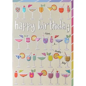Wendy Jones-Blackett Cocktails Birthday Card - RS010