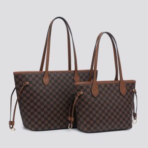 Neverfull (Designer Inspired) Medium Tote Bag 1937 - Brown