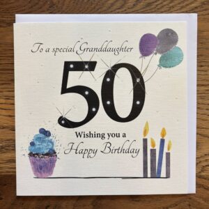 Rush Design Granddaughter 50th Birthday Card - ESL10