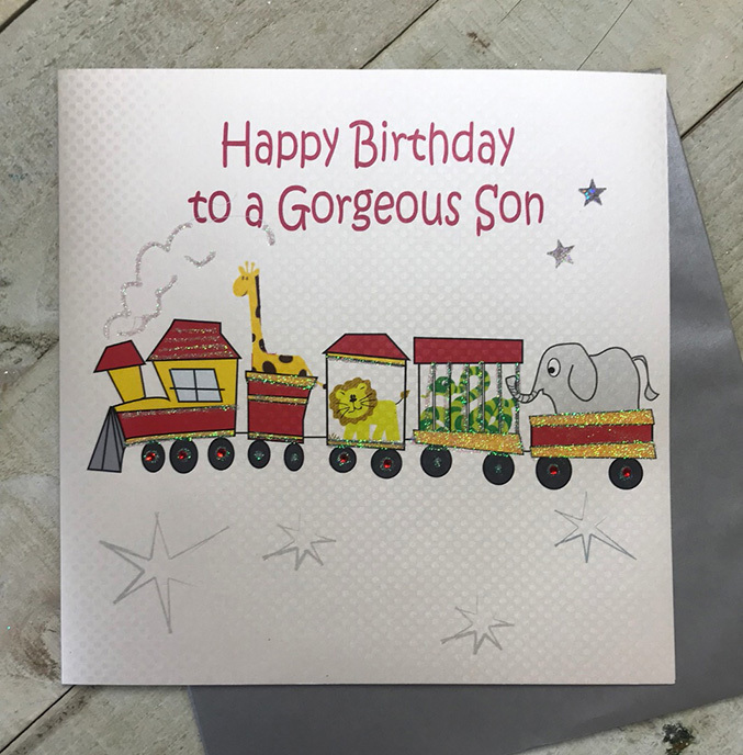 White Cotton Son Birthday Card - XGL5