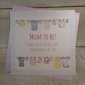White Cotton Mum To Be Card - G11