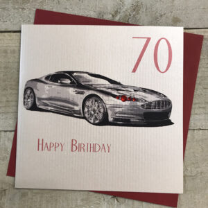 White Cotton 70th Birthday Card - AA70