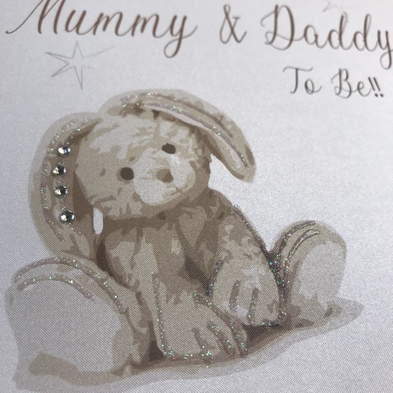 White Cotton Mummy & Daddy To Be Card - N209 - Image 2