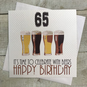 White Cotton 65th Birthday Card - NBA65