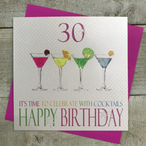 White Cotton 30th Birthday Card - NCA30
